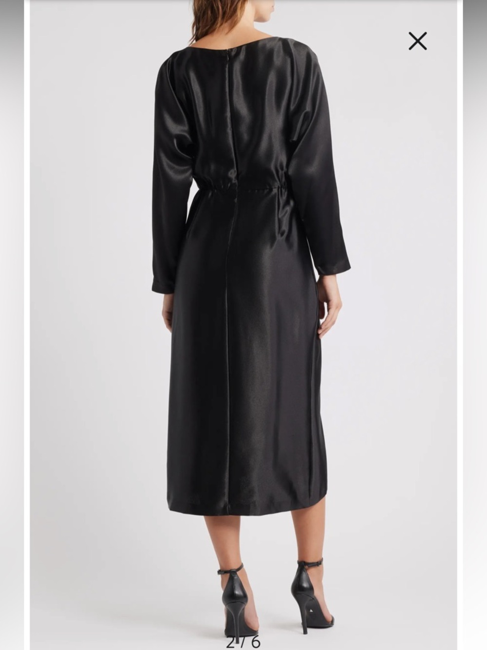 NWT Julia Jordan Sz 12 Women’s Long Sleeve Satin Cocktail Midi Dress Ret $139! - Picture 2 of 16